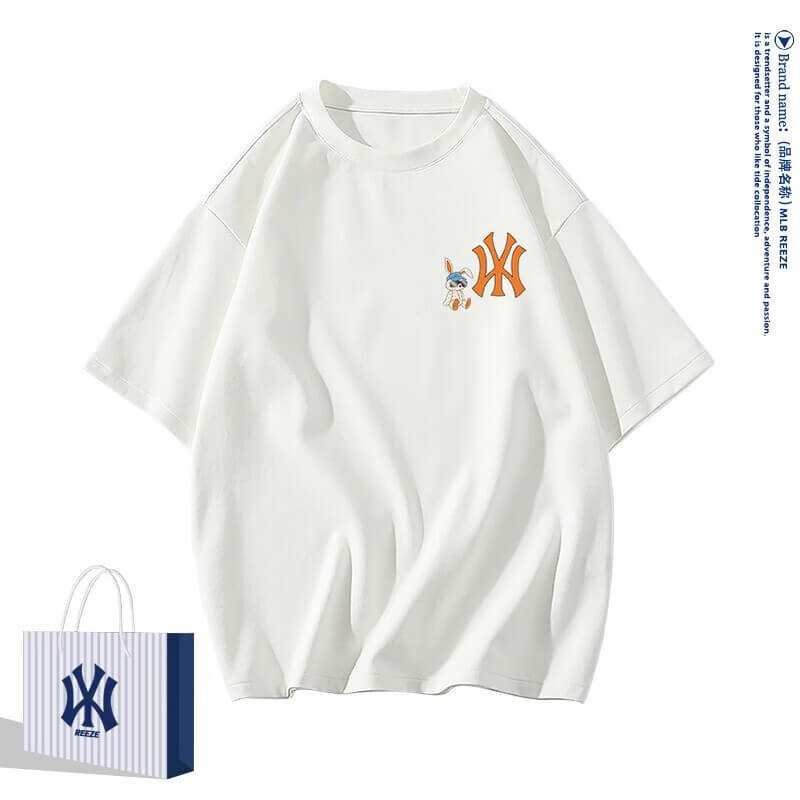 WHIM NASA潮牌联名2件装夏季短袖t恤男女情侣装宽松logo上衣服潮流半袖夏装 黑色CM204 XL(140-160斤)