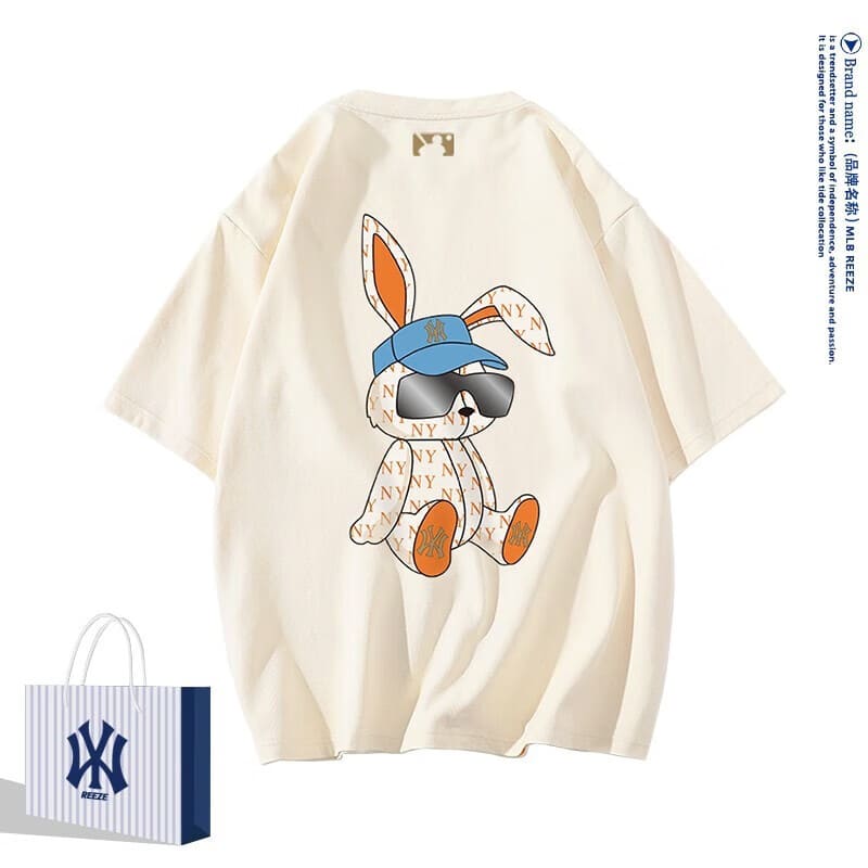 WHIM NASA潮牌联名2件装夏季短袖t恤男女情侣装宽松logo上衣服潮流半袖夏装 黑色CM204 XL(140-160斤)