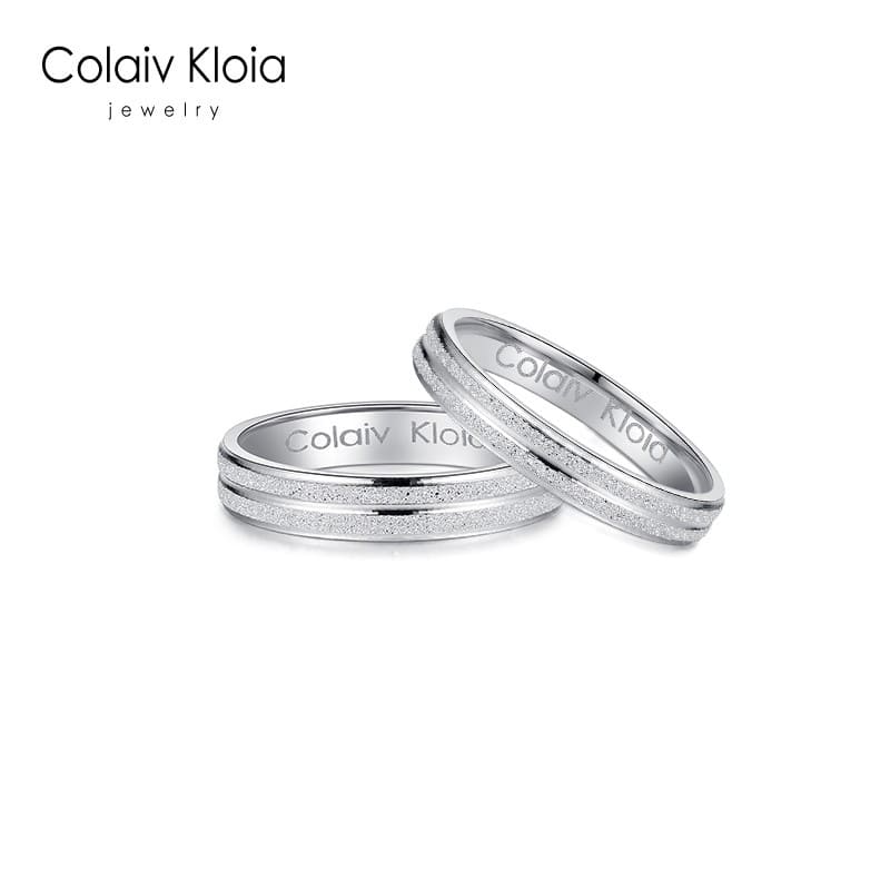 Colaivkloia情侣戒指男女对戒银一对婚戒时尚饰品七夕情人节生日礼物送男女友 310情侣一对价（男女码数备注） 开口可调节