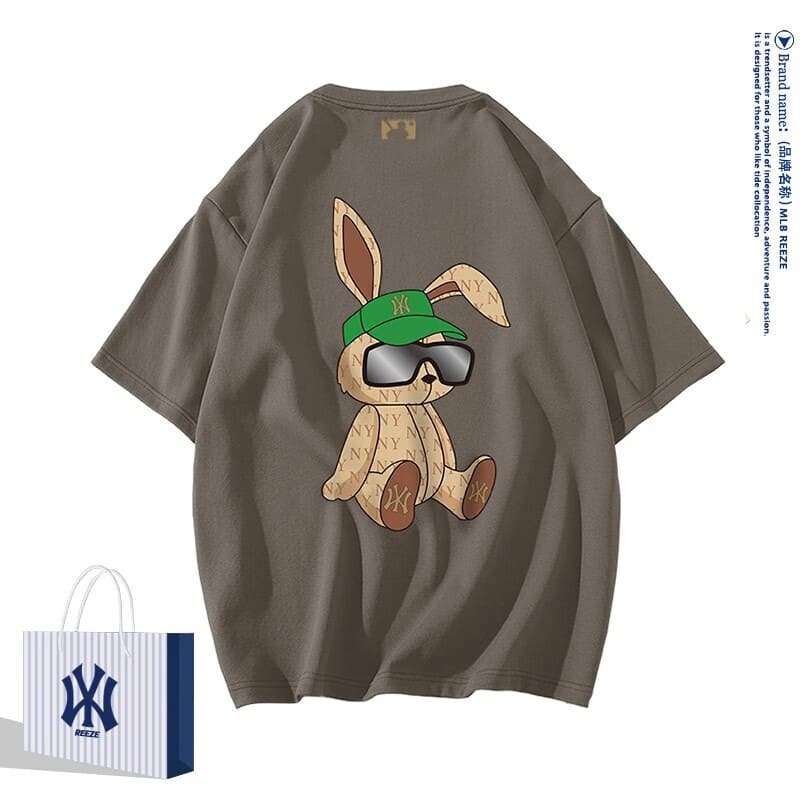 WHIM NASA潮牌联名2件装夏季短袖t恤男女情侣装宽松logo上衣服潮流半袖夏装 黑色CM204 XL(140-160斤)